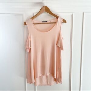 (3/$15)  tahari cold shoulder tee pink shirt